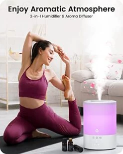 Cool Mist Humidifiers For Bedroom Large Room, Esemoil 2.5L Smart WiFi Baby Air Humidifier With Top-Fill & 28dB Quiet, 24H Ultrasonic Diffuser For Plants, 8 Color Light, Voice Control, Works With Alexa -Solo Stoves Shop 41akZvnNXtL