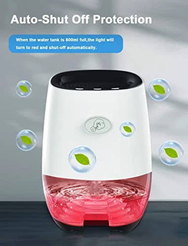 Dehumidifiers:Portable Dehumidifier For Home, Bedroom, Bathroom 35OZ Small Dehumidifiers Mini Dehumidifier With Auto Shut-off, 7 Colors Night Lights, Ultra Quiet For Closet RV Office 4 Dehumidifiers:Portable Dehumidifier For Home, Bedroom, Bathroom 35OZ Small Dehumidifiers Mini Dehumidifier With Auto Shut-off, 7 Colors Night Lights, Ultra Quiet For Closet RV Office - Image 4