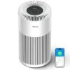 Govee Air Purifiers For Home Large Room Up To 1837 Sq.Ft, WiFi Smart Air Purifier With PM2.5 Monitor For Wildfire, H13 True HEPA Air Purifier For 99.97% Smoke, Pet Hair, Odors, 24dB Large Air Purifier