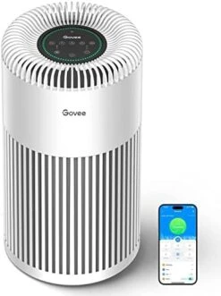 Govee Air Purifiers For Home Large Room Up To 1837 Sq.Ft, WiFi Smart Air Purifier With PM2.5 Monitor For Wildfire, H13 True HEPA Air Purifier For 99.97% Smoke, Pet Hair, Odors, 24dB Large Air Purifier -Solo Stoves Shop 41bYv6ke2bL. AC