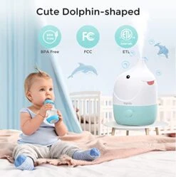 Syvio Humidifiers For Bedroom Baby, Essential Oil Diffuser & 7-Color Night Light Whisper-Quiet Cool Mist Humidifiers For Nursery, Kids, Plants, Variable Mist, 45 Hours Runtime, BPA Free, 1.8L, Blue -Solo Stoves Shop 41bonA10vzL