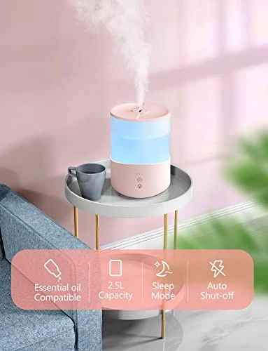 Cool Mist Humidifier, 2-in-1 Essential Oil Diffuser For Baby Kids Nursery, 2.5L Top Fill Humidifier With 7-color Night Lights For Bedroom Office, Humidifier With Adjustable Mist Mode, Auto Shut Off 2 Cool Mist Humidifier, 2-in-1 Essential Oil Diffuser For Baby Kids Nursery, 2.5L Top Fill Humidifier With 7-color Night Lights For Bedroom Office, Humidifier With Adjustable Mist Mode, Auto Shut Off - Image 2
