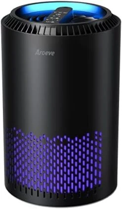 AROEVE Air Purifiers For Home, HEPA Air Purifiers Air Cleaner For Smoke Pollen Dander Hair Smell Portable Air Purifier With Sleep Mode Speed Control For Bedroom Office Living Room, MK01- White -Solo Stoves Shop 41cb5VlZ 5L. AC