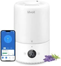 LEVOIT Smart Cool Mist Top Fill Humidifiers For Bedroom With Sensor, Auto Humidity Setting , APP & Voice Control, Essential Oil Diffuser, Ultra Quiet Operation, Super Easy Top Fill, 3L, White -Solo Stoves Shop 41d3B9CWBzL. AC