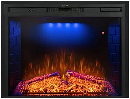 Benrocks 36'' Electric Fireplace Inserts, Recessed & Built In Wall Electric Fireplace Heater With Fire Crackling Sound, Adjustable Top Light & Flame Speed, Overheating Protection, 750/1500W Black 11 Benrocks 36'' Electric Fireplace Inserts, Recessed & Built In Wall Electric Fireplace Heater With Fire Crackling Sound, Adjustable Top Light & Flame Speed, Overheating Protection, 750/1500W Black - Image 11