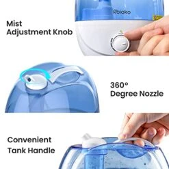 Rbioko® 2.6L Cool Mist Humidifiers For Bedroom Whisper Quiet, Ultrasonic Vaporizer For Baby & Nursery, Indoor Plants & Whole House -Adjustable 360 Rotation Nozzle, Easy To Clean, Auto-Shut Off 10 Rbioko® 2.6L Cool Mist Humidifiers For Bedroom Whisper Quiet, Ultrasonic Vaporizer For Baby & Nursery, Indoor Plants & Whole House -Adjustable 360 Rotation Nozzle, Easy To Clean, Auto-Shut Off -Solo Stoves Shop 41dWZjr2CiL