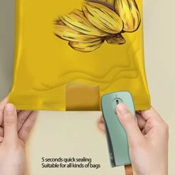 Mini Bag Sealer,Handheld Heat Vacuum Sealer And Cutter,Handheld Bottom Magnetic Design Usb Charging Quick Sealing Food Sealer Machine, Bag Sealer In Sealing Machine Snack Handheld Abs Portable Re -Solo Stoves Shop 41deP2WoPJL