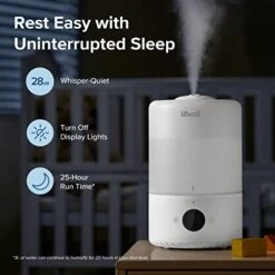 LEVOIT Smart Cool Mist Top Fill Humidifiers For Bedroom With Sensor, Auto Humidity Setting , APP & Voice Control, Essential Oil Diffuser, Ultra Quiet Operation, Super Easy Top Fill, 3L, White -Solo Stoves Shop 41ekoihzRbL