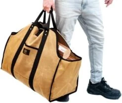 Firewood Carrier Waxed Canvas Tote Bag - Log Carrier For Firewood Heavy Duty Tote Extra Large- 20oz Waxed Canvas Wood Carrier For Firewood With Handles - Firewood Holder Indoor Log Bag For Fireplace -Solo Stoves Shop 41fGneWZk4L. AC