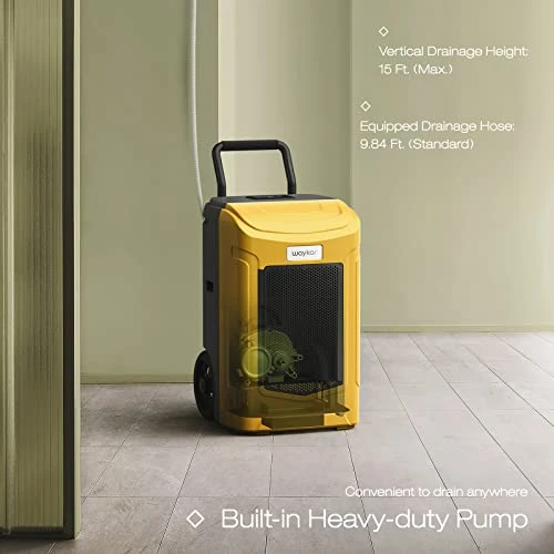 Waykar Large Commercial Grade 180 Pint Dehumidifier With Drain Hose - Built-In Pump, With Handle And Washable Filter - 24 Hr Timer Ideal For Large Basements, Industrial Or Commercial Spaces And Job Sites Up To 7000 Sq. Ft 4 Waykar Large Commercial Grade 180 Pint Dehumidifier With Drain Hose - Built-In Pump, With Handle And Washable Filter - 24 Hr Timer Ideal For Large Basements, Industrial Or Commercial Spaces And Job Sites Up To 7000 Sq. Ft - Image 4
