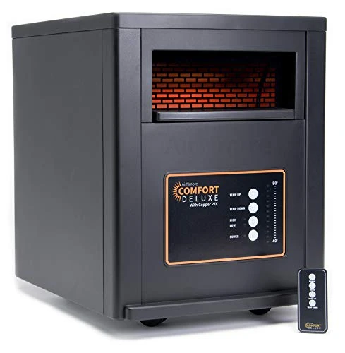 AirNmore Comfort Deluxe With Copper PTC, Infrared Space Heater With Remote, 1500 Watt, ETL Listed 1 AirNmore Comfort Deluxe With Copper PTC, Infrared Space Heater With Remote, 1500 Watt, ETL Listed