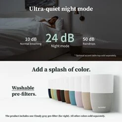 Dupray Bloom™ Air Purifier For Large Rooms With Planter Or Custom Accent Table Design | For Home, Bedroom, Office, Dust, Pets | H13 HEPA Air Filtration (Planter, Cloudy Gray) -Solo Stoves Shop 41fqouDlfnL