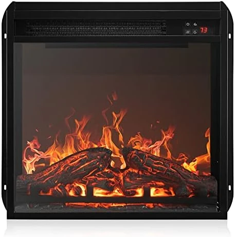 BELLEZE 18" Electric Fireplace Insert, Recessed Fireplace Heater With Remote Control, Indoor Fireplace Heater With Adjustable Brightness, Timer, Automatic Temperature Control, Black 4 BELLEZE 18" Electric Fireplace Insert, Recessed Fireplace Heater With Remote Control, Indoor Fireplace Heater With Adjustable Brightness, Timer, Automatic Temperature Control, Black - Image 4