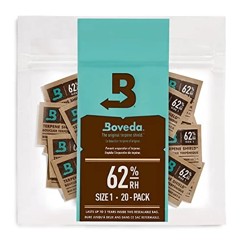 Boveda 62% Two-Way Humidity Control Packs For Storing 1/8 Oz – Size 1 – 20 Pack – Moisture Absorbers For Small Storage Containers – Humidifier Packs – Hydration Packets In Resealable Bag 1 Boveda 62% Two-Way Humidity Control Packs For Storing 1/8 Oz – Size 1 – 20 Pack – Moisture Absorbers For Small Storage Containers – Humidifier Packs – Hydration Packets In Resealable Bag