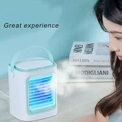 Tgoon Air Conditioning Fan, ABS USB Leather Handle Uniform Grid 3 Gear Air Cooler For Dormitory -Solo Stoves Shop 41gshI9G9VL