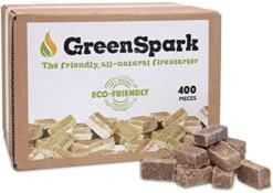 GreenSpark Firestarters Square 160 Pcs Natural Fire Starters For Grill, Smoker, Pizza Oven, BBQ, Wooden & Pellet Stove, Fire Pit, Long Burn, Waterproof,All Weather, Safe For Indoor/Outdoor Use -Solo Stoves Shop 41h0M9aKhIL. AC