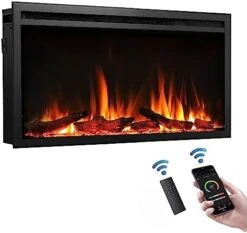 LegendFlame Austin In Wall Recessed & Wall Mounted Electric Fireplace (60") -Solo Stoves Shop 41h0cEGcOPL. AC
