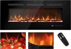 Kentsky 48 Inches Electric Fireplace Inserts, Recessed And Wall Mounted Fireplace Heater, Linear Fireplace W/Thermostat, Remote & Touch Screen, Multicolor Flame, Timer, Log & Crystal, 750W/1500W -Solo Stoves Shop 41hQhd5p7RL. AC 1
