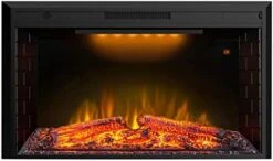 Valuxhome Electric Fireplace, 36 Inches Fireplace Insert With Overheating Protection, Fire Crackling Sound, Remote Control, 750/1500W, Black -Solo Stoves Shop 41heudbep9L. AC
