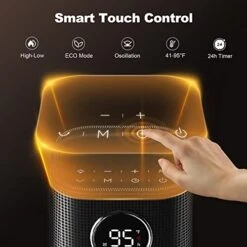 Portable Space Heater For Indoor Use, 1500W Electric Ceramic With 70° Oscillation, 24h Timer, Tip-over & Overheat Protection, Quiet Desk Bedroom Living Room Fireplace, Fast Heating Remote Control -Solo Stoves Shop 41i1dJhVXJL