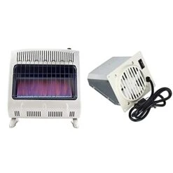 Mr. Heater 30,000 BTU Vent Free Blue Flame Natural Gas Heater MHVFB30NGT & F299201 Vent-Free Blower Accessory Kit (2016-present), Multi