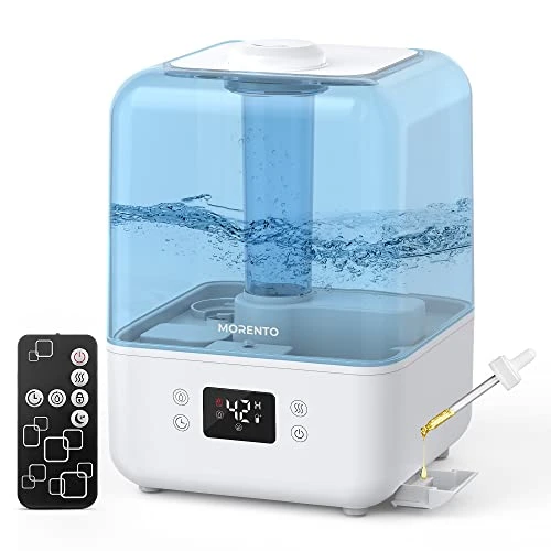 Humidifiers For Bedroom, MORENTO 4.5L Top Fill Humidifiers For Large Room, Cool Mist Humidifiers For Home, 360° Nozzle, Auto Shut-Off, Humidity Setting, Last Up To 50Hrs With Night Light, White 1 Humidifiers For Bedroom, MORENTO 4.5L Top Fill Humidifiers For Large Room, Cool Mist Humidifiers For Home, 360° Nozzle, Auto Shut-Off, Humidity Setting, Last Up To 50Hrs With Night Light, White