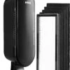 VEVA 8000 Black Air Purifier For Home, Pets Hair, Dander, Large Room, 325 Sq Ft., HEPA Filter & 4 Premium Activated Carbon Pre Filters Removes Allergens, Smoke, Dust, Pet & Odor For Home & Office