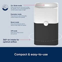 BLUEAIR Air Purifier Large Room, Air Cleaner For Dust Pet Dander Smoke Mold Pollen Bacteria Allergen, Odor Removal, For Home Bedroom Living Room, Washable Pre Filter, HEPASilent, Blue 211+ (Non-Auto) -Solo Stoves Shop 41jRo82JVPL