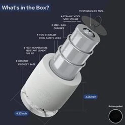 Concrete Tabletop Fire Pit Bowl - Table Top Portable Rubbing Alcohol Fireplace Indoor Outdoor Decor Long Time Burning Smokeless Odorless Smores Maker For Patio Balcony With Extinguisher -Solo Stoves Shop 41jlbQ6HN1L