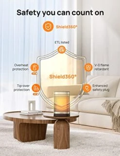 Dreo Space Heater, 2022 Upgraded For Bathroom And Indoor, Portable 1500W Ceramic Electric Heater, 40-95°F Digital Thermostat, 70°Oscillating, 5 Modes, Remote, 12h Timer, With ALCI Safety Plug -Solo Stoves Shop 41js5qyz0wL