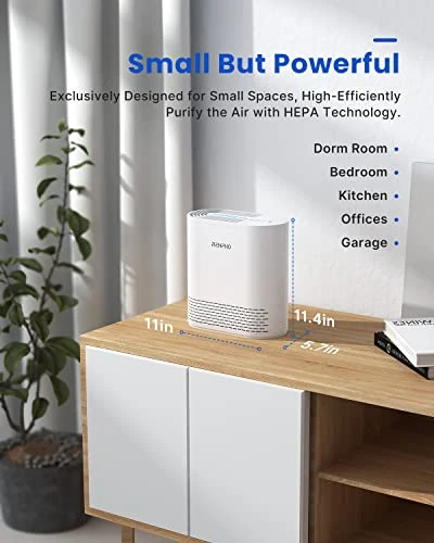 RENPHO Air Purifiers For Bedroom, HEPA Filter Air Purifiers With 22dB Quiet 4 Speed Control For Allergies, Pets, Smoke, Dust, Pollen, Small Air Cleaner For Home Office Living Room Kitchen, White 5 RENPHO Air Purifiers For Bedroom, HEPA Filter Air Purifiers With 22dB Quiet 4 Speed Control For Allergies, Pets, Smoke, Dust, Pollen, Small Air Cleaner For Home Office Living Room Kitchen, White - Image 5