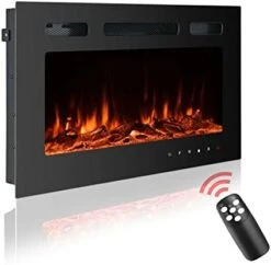 Homajor 36 Inch Electric Fireplace Inserts, Electric Fireplace Wall Mounted, Led Fireplace, Recessed Fireplace, 12 Flame Colors, Remote Control W/Timer -Solo Stoves Shop 41leIGdIQQL. AC