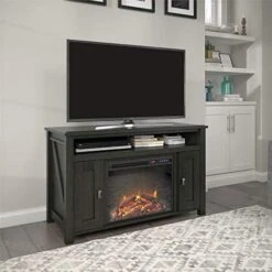 Ameriwood Home Farmington Electric Fireplace TV Console For TVs Up To 60", Rustic -Solo Stoves Shop 41lmoFzH7RL. AC