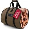 Log Carrier For Firewood - Waxed Canvas Log Carrier Tote - Heavy Duty Wood Carrier For Fireplace – Best Bag For Carrying Wood At Home Or Camping By Outdoor 360 - Firewood Carrier With Handles