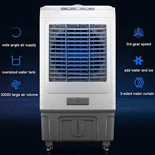 BeiLiHe Portable Evaporative Air Cooler, 3 Speeds Cooling Fan With 6 Ice Box, 4 Universal Wheel, Industrial Strength Fan Cooler For Commercial, Office, Home (Size : 150W) 4 BeiLiHe Portable Evaporative Air Cooler, 3 Speeds Cooling Fan With 6 Ice Box, 4 Universal Wheel, Industrial Strength Fan Cooler For Commercial, Office, Home (Size : 150W) - Image 4