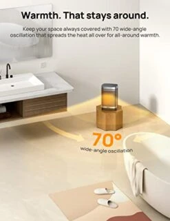 Dreo Space Heater, 2022 Upgraded For Bathroom And Indoor, Portable 1500W Ceramic Electric Heater, 40-95°F Digital Thermostat, 70°Oscillating, 5 Modes, Remote, 12h Timer, With ALCI Safety Plug -Solo Stoves Shop 41mUONJJ1aL