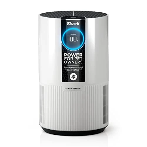Shark HP102PET Clean Sense Air Purifier For Home, Allergies, Pet Hair, HEPA Filter, 500 Sq Ft, Small Room, Bedroom, Captures 99.98% Of Particles, Pet Dander, Fur, Allergens & Odor, Portable, White 1 Shark HP102PET Clean Sense Air Purifier For Home, Allergies, Pet Hair, HEPA Filter, 500 Sq Ft, Small Room, Bedroom, Captures 99.98% Of Particles, Pet Dander, Fur, Allergens & Odor, Portable, White