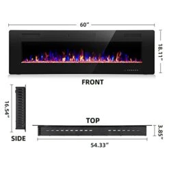 Crzoe Electric Fireplace, Recessed And Wall Mounted Fireplace Heater With Remote Control, Timer, Adjustable Flame Color And Speed, 750w/1500w Electric Fireplace Inserts -Solo Stoves Shop 41mhELcBLHL