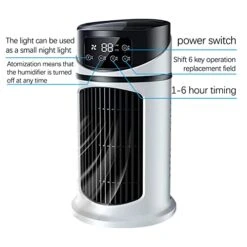 Air Cooler Home Dormitory Office Desktop Humidification Electric Fan Usb Multi-function Timing Air Conditioning Fan (White) -Solo Stoves Shop 41mhTFUQFjL