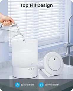 Cool Mist Humidifiers For Bedroom Large Room, Esemoil 2.5L Smart WiFi Baby Air Humidifier With Top-Fill & 28dB Quiet, 24H Ultrasonic Diffuser For Plants, 8 Color Light, Voice Control, Works With Alexa -Solo Stoves Shop 41ms4Ni5QkL