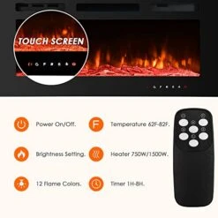 PAOLFOX 36 Inch Electric Fireplace Insert,Wall Mounted,Wall Fireplace Electric With Remote Control,Linear Fireplace,Led Fireplace Recessed,12 Flame Colors -Solo Stoves Shop 41nQxtzE1ZL