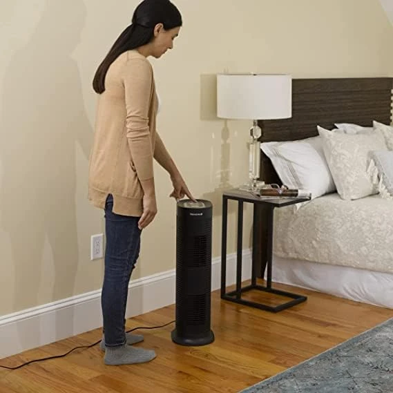 Honeywell AllergenPlus HEPA Tower Air Purifier, Allergen Reducer For Medium-Large Rooms (170 Sq Ft), Black - Wildfire/Smoke, Pollen, Pet Dander, And Dust Air Purifier, HPA160 4 Honeywell AllergenPlus HEPA Tower Air Purifier, Allergen Reducer For Medium-Large Rooms (170 Sq Ft), Black - Wildfire/Smoke, Pollen, Pet Dander, And Dust Air Purifier, HPA160 - Image 4