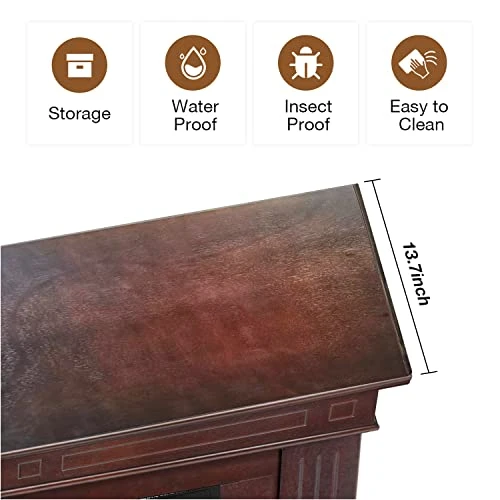 Electric Fireplace With Mantel Brown Heater 1500W Electric Fireplace Freestanding With Remote Control Fireplace Surround With Mantel Adjustable Led Flame 5 Electric Fireplace With Mantel Brown Heater 1500W Electric Fireplace Freestanding With Remote Control Fireplace Surround With Mantel Adjustable Led Flame - Image 5