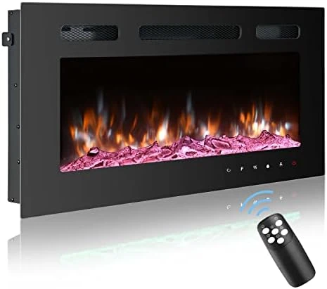 70 Inch Electric Fireplace Inserts, Wall Mounted Fireplace, Led Fireplace With Logs, Recessed Electric Fireplace With Remote Control, Linear Fireplace, 9 Multi Color Flames, 750/1500W 6 70 Inch Electric Fireplace Inserts, Wall Mounted Fireplace, Led Fireplace With Logs, Recessed Electric Fireplace With Remote Control, Linear Fireplace, 9 Multi Color Flames, 750/1500W - Image 6