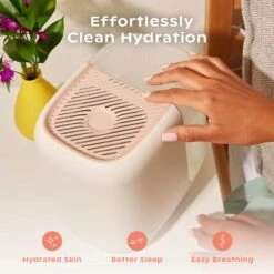 Canopy Bedside Humidifier, White Humidifier, 36 HR Run Time, 2.5L Capacity - Help Alleviate Symptoms Of Allergies, Flu, Cold, Dry Skin Includes Humidifier, Unwind Aroma, Filter, Power Cord & Adapter