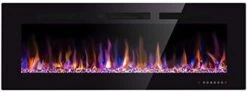 Xbeauty 60" Electric Fireplace In-Wall Recessed And Wall Mounted 1500W Fireplace Heater And Linear Fireplace With Timer/Multicolor Flames/Touch Screen/Remote Control (Black) -Solo Stoves Shop 41ppxk5YNCL. AC