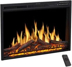 R.W.FLAME 39" Electric Fireplace Insert,Freestanding & Recessed Electric Stove Heater,Touch Screen,Remote Control,750W-1500W With Timer & Colorful Flame Option -Solo Stoves Shop 41prGLgu4HL. AC