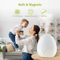 Humidifiers For Bedroom, Optional 7-Color Night Light Cool Mist Humidifiers For Baby, 2L Quiet Ultrasonic Humidifier & Essential Oil Diffuser,Filterless, Whisper-Quiet, Auto Shut Off, BPA Free, 30H -Solo Stoves Shop 41pybGkESML