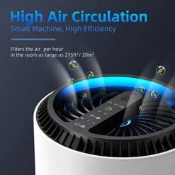 AROEVE Air Purifiers For Home, HEPA Air Purifiers Air Cleaner For Smoke Pollen Dander Hair Smell Portable Air Purifier With Sleep Mode Speed Control For Bedroom Office Living Room, MK01- White -Solo Stoves Shop 41qZBvSCe6L