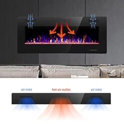 ZAFRO Electric Fireplace 42'' With Remote Control, Recessed Wall Mounted Electric Fireplace With Adjustable 12-Color Flame Brightness & Speed -Solo Stoves Shop 41qgtTBxC7L